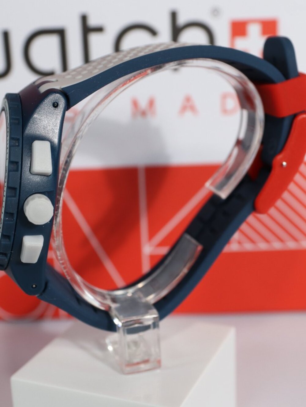 NEW Swatch HUMPY BUMPY Silicone Chronograph Men's 41mm Watch SUSN411 Bricks - Picture 5 of 10